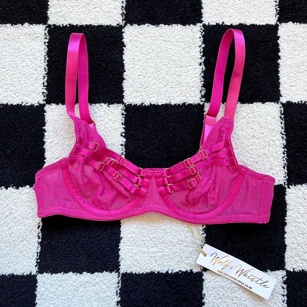 NWT Wolf & Whistle Pink Strappy Bra